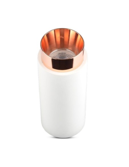 V-TAC VT-865 3113 Support de spot à LED pour montage en surface Rond GU10 Corps en plâtre blanc et base en métal Or rose