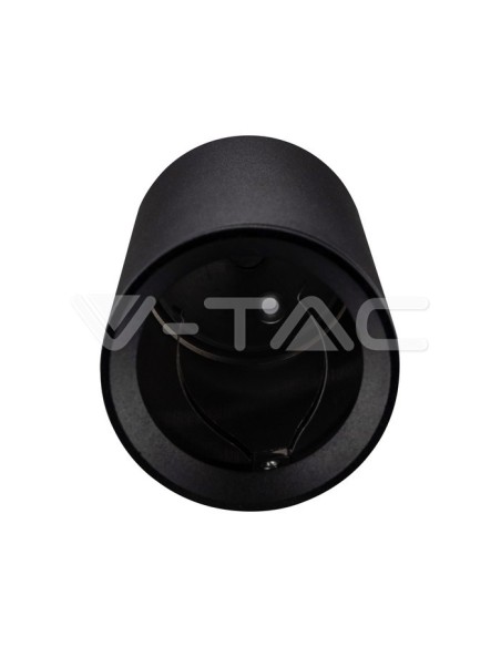 V-TAC VT-807 8949 Surface Mount LED Spotlight Holder Round GU10 Body Black (H : 100mm)