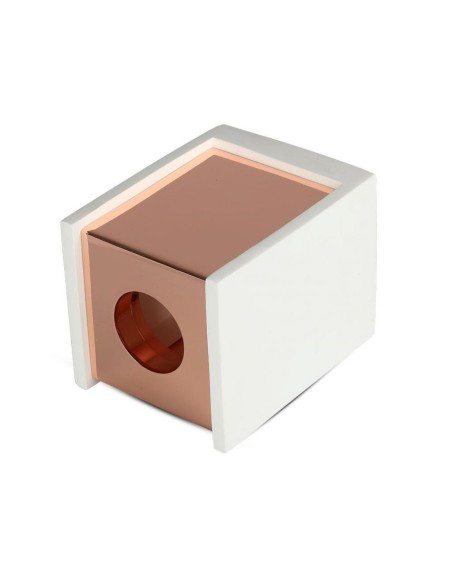 V-TAC VT-860 3115 Soporte de Foco LED Cuadrado de Superficie GU10 Cuerpo de Yeso Blanco y Acabado Metálico Oro Rosa