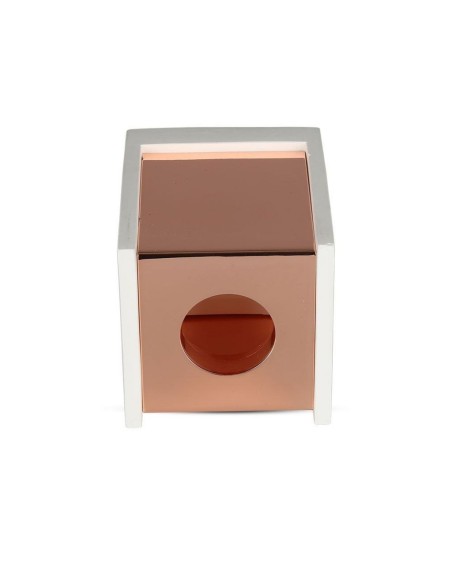 V-TAC VT-860 3115 Soporte de Foco LED Cuadrado de Superficie GU10 Cuerpo de Yeso Blanco y Acabado Metálico Oro Rosa