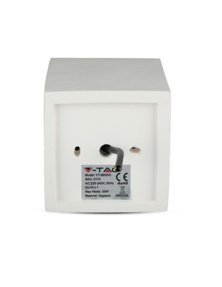 V-TAC VT-860 3115 Square Surface Mount LED Spotlight Holder GU10 White Plaster Body and Rose Gold Metal Finish