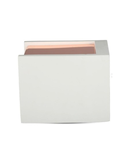 V-TAC VT-860 3115 Soporte de Foco LED Cuadrado de Superficie GU10 Cuerpo de Yeso Blanco y Acabado Metálico Oro Rosa