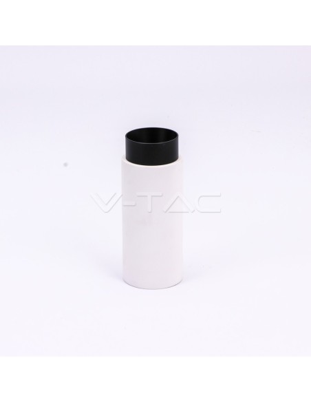V-TAC VT-865 3136 Surface Mount LED Spotlight Holder Round GU10 White Plaster Body and Black Metal Base