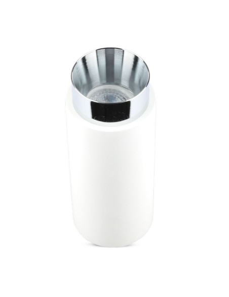 V-TAC VT-865 3114 Surface Mount LED Spotlight Holder Round GU10 White Plaster Body and Chrome Metal Base