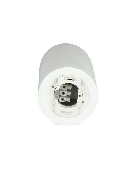 V-TAC VT-865 3114 LED-Aufbaustrahler rund GU10 mit weißem Gipsgehäuse und verchromtem Metallsockel