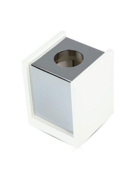 V-TAC VT-860 3116 Square Surface Mount LED Spotlight Holder GU10 White Plaster Body and Chrome Metal Finish