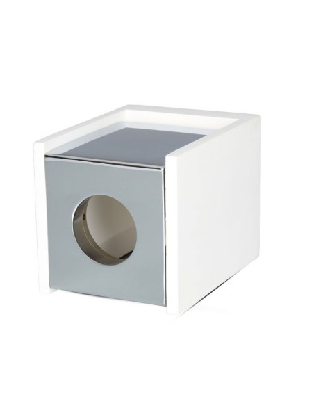 V-TAC VT-860 3116 Vierkante opbouw LED Spotlight houder GU10 wit gips body en chroom metalen afwerking
