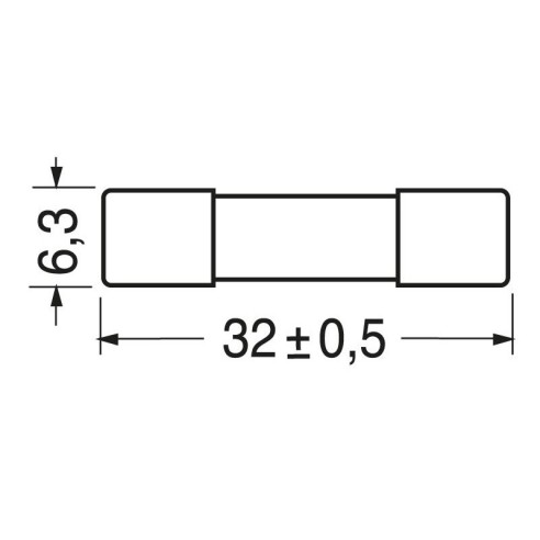 Snelzekering 6,3x32mm 250V 20A