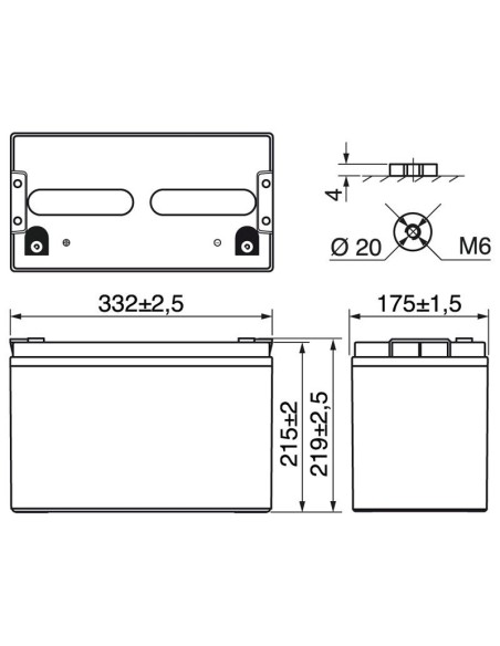 12V 100Ah sealed lead gel battery