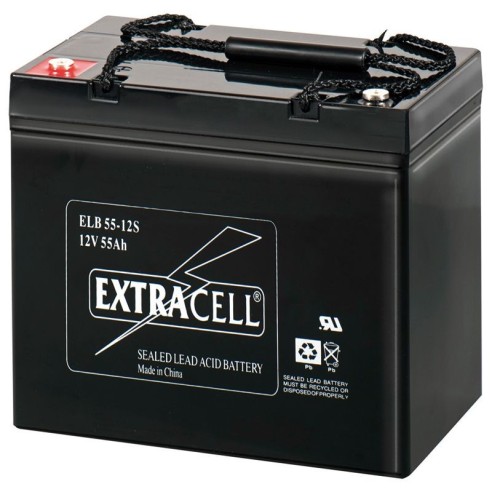 12V 55Ah verzegelde lood-zuur batterij
