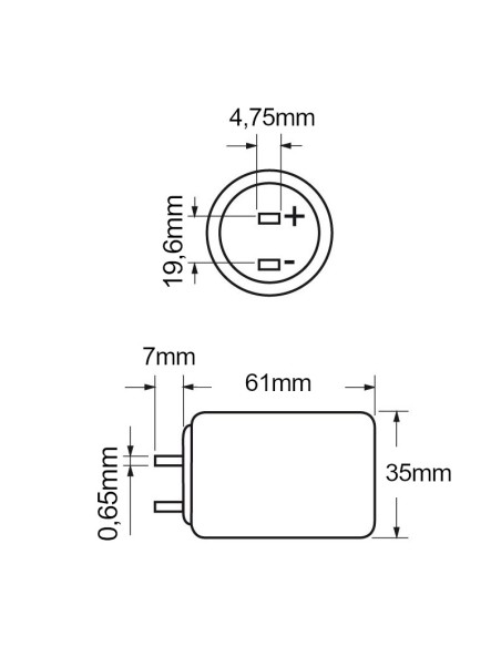 Cilindrische lood-zuur batterij 2V 2.5Ah