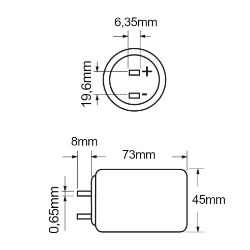 Batterie cylindrique au plomb 2V 5Ah