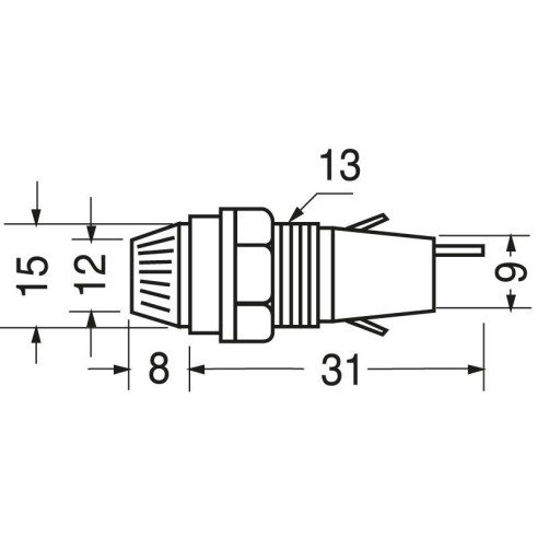 Panel fuse holder for fuses ⌀5x20mm