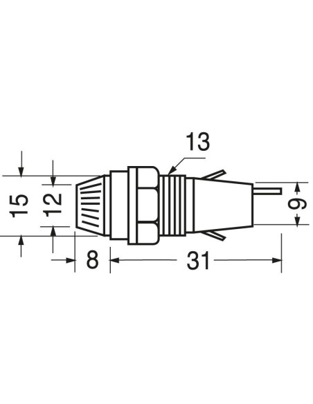 Panel fuse holder for fuses ⌀5x20mm