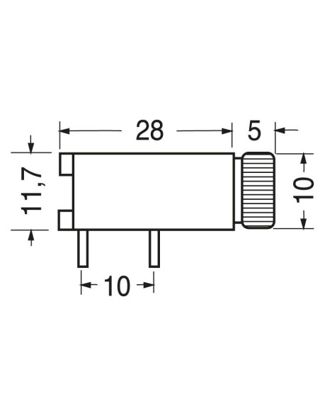Portafusibles horizontal para fusibles ⌀5x20mm