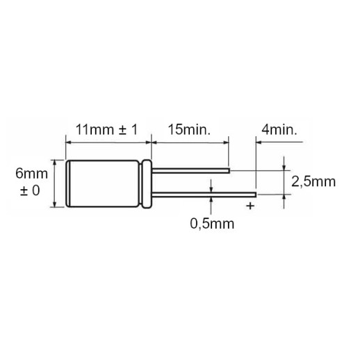 Condensador electrolítico 35V 47uF 105°C