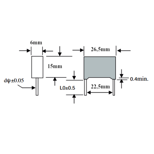 Metallized polyester capacitor 630V...