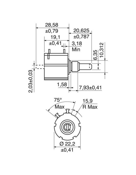 Potentiomètre de précision à fil 10 tours 2W 5 Kohm