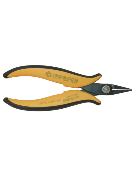 Pinza a becchi dritti, corti e zigrinati per elettronica, adatta per la presa di componenti di ogni genere - Piergiacomi PN 2003
