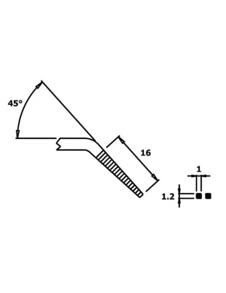 45° lange, glatt gebogene Zange, geeignet für schwer zugängliche Bauteile in der Elektronik Piergiacomi PNB 2005