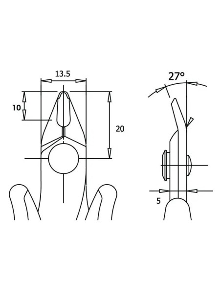 Bündigschneider für Kabel bis zu Ø1,30mm / 16 awg - Piergiacomi TRE 03 NB