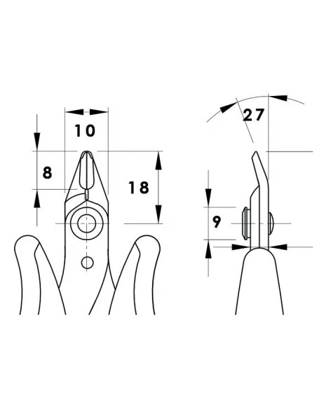 Flush cutter for cables up to Ø1.02mm / 18 awg - Piergiacomi TR 25 P
