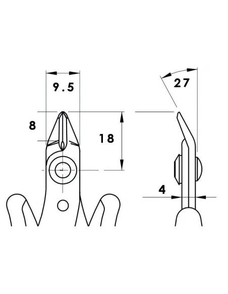 Bündigschneider für Kabel bis zu Ø0,81mm / 20 awg - Piergiacomi TR 20 SM