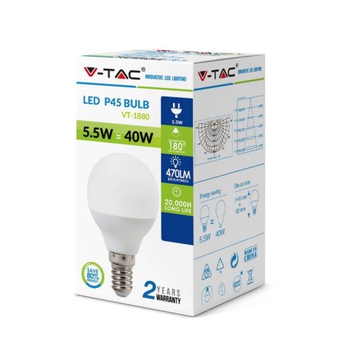V-TAC VT-1880 Lampadina LED E14 4,5W P45