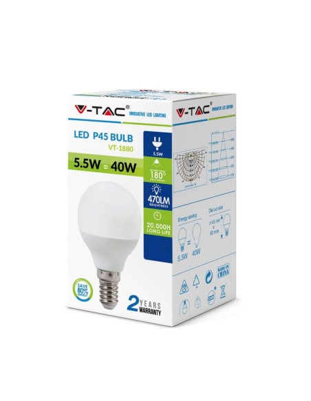 V-TAC VT-1880 LED-lamp E14 5.5W P45