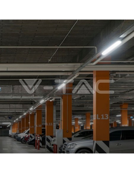 V-TAC PRO VT-120036-T Lámpara de techo LED con chip Samsung resistente al agua 36W Serie M 1200mm 120LM/W Transparente IP65