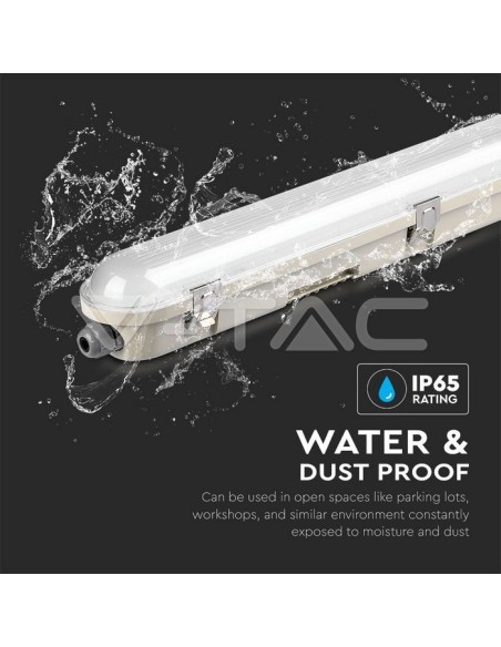 V-TAC PRO VT-150148-T Samsung Chip LED Plafondlamp Waterdicht 48W M-Serie 1500mm 120LM/W Transparant IP65