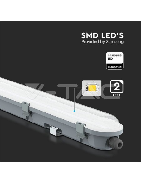 V-TAC PRO VT-60018-M Plafón LED con Chip Samsung 18W M-Series 600mm Cubierta Satinada IP65 120LM/W