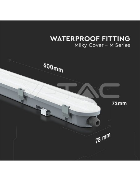 V-TAC PRO VT-60018-M LED Ceiling Light with Samsung Chip 18W M-Series 600mm Satin Cover IP65 120LM/W