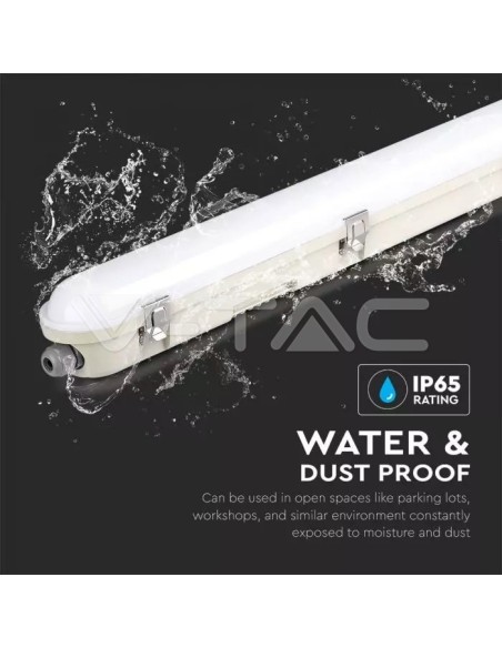 V-TAC PRO VT-150148-M Plafón LED con Chip Samsung Serie M 48W 1500mm 120LM/W Cubierta Satinada IP65