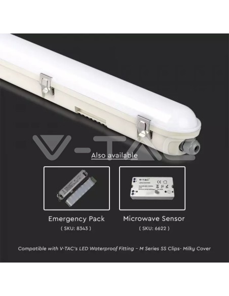 V-TAC PRO VT-150148-M LED Ceiling Light with Samsung 48W M-Series Chip 1500mm 120LM/W Satin Cover IP65