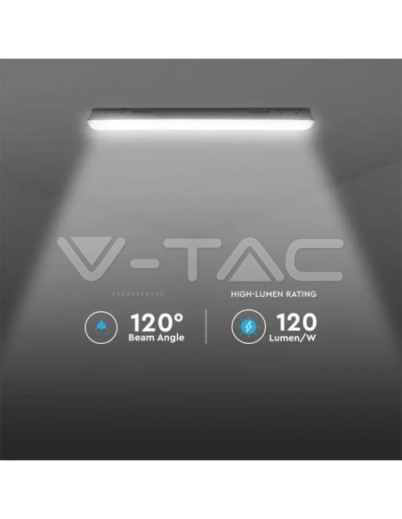 V-TAC PRO VT-150148E Plafonnier LED étanche 48W M-Series 1500mm Samsung Chip avec kit d'urgence et mode PC/PC SS IP65