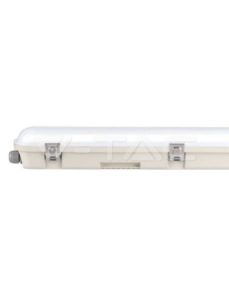 V-TAC PRO VT-120136E Samsung Chip LED Ceiling Light Waterproof 36W M-Series 1200mm 120LM/W with Emergency Battery Satin Cover
