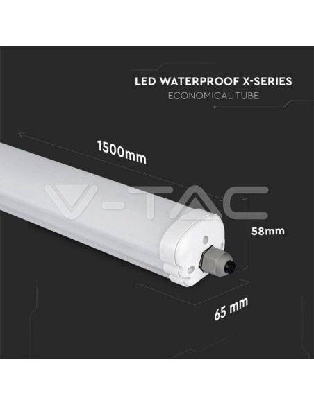V-TAC VT-1532 Wasserdichte LED-Deckenleuchte 32W X-Series 150cm 160LM/W IP65