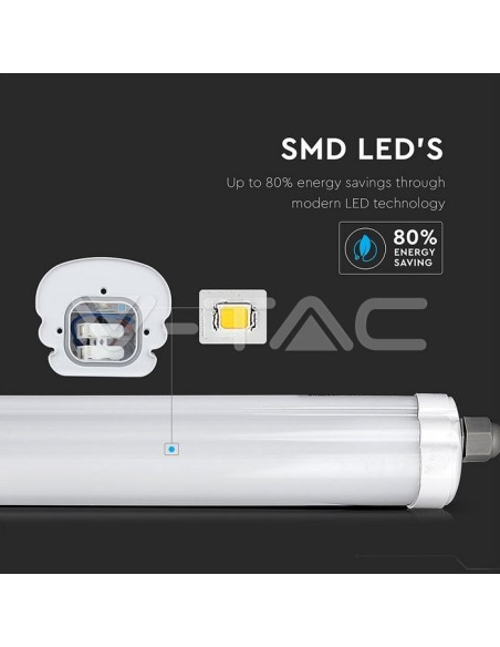 V-TAC VT-1532 Wasserdichte LED-Deckenleuchte 32W X-Series 150cm 160LM/W IP65