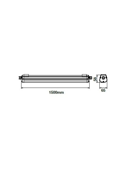 Lámpara de techo LED impermeable V-TAC VT-1532 Serie X 32W 150cm 160LM/W IP65