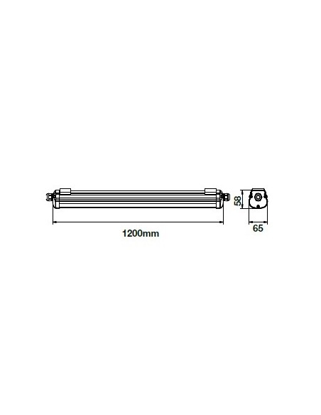 V-TAC VT-1524 LED Plafondlamp Waterdicht 24W X-Serie 120cm 160LM/W IP65