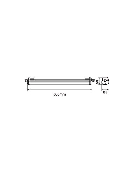 V-TAC VT-6076 Plafonnier LED étanche 18W G-Series 60cm IP65