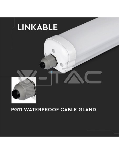 Lámpara LED de techo V-TAC VT-1524 Serie X impermeable 24W 120cm 160LM/W IP65