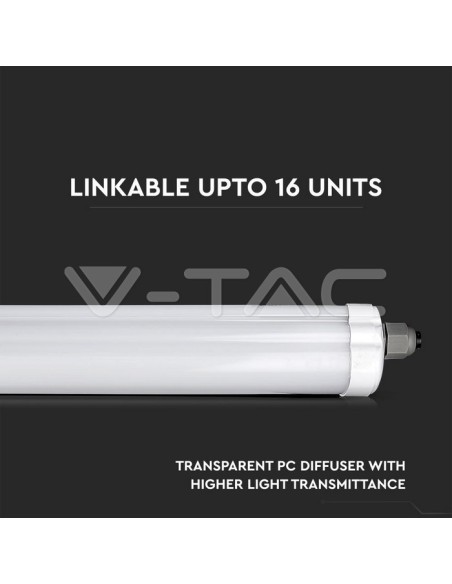 V-TAC VT-6076 Wasserdichte LED-Deckenleuchte 18W G-Series 60cm IP65