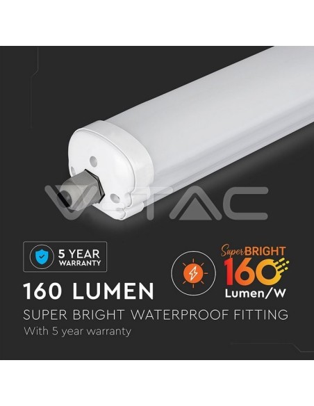 V-TAC VT-1524 Plafoniera LED Impermeabile 24W X-Series 120cm 160LM/W IP65