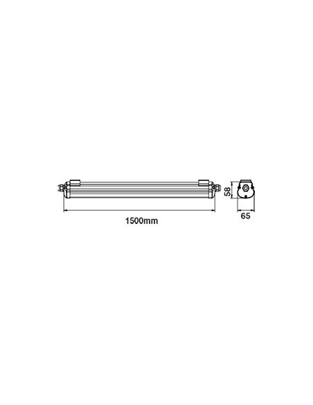 V-TAC VT-1574 LED Plafondlamp Waterdicht 48W G-Serie 150cm IP65