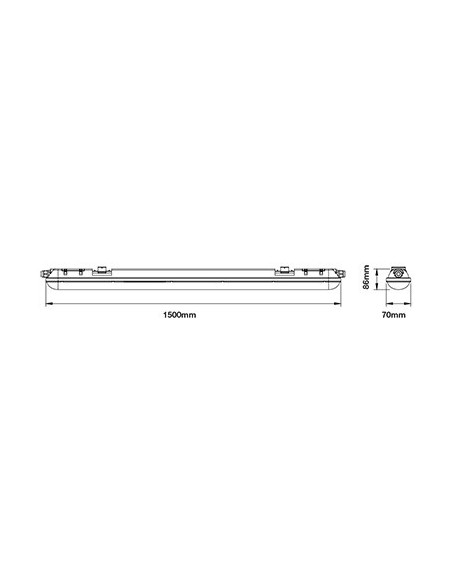 V-TAC VT-1573 6266 Plafoniera LED Impermeabile 70W 150cm 120LM/W 4000K IP65