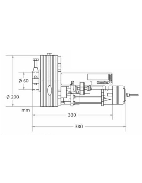 Central motor for GPS420 shutters, with electro-brake, 230Vac, max. 360Kg - Tecno Automazione MPE42PT