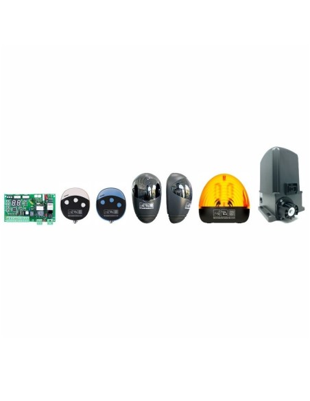 Motorbausatz M2 1500 mit Steuergerät T011S, Funksteuerung, Fotozellen und One Up Led Blinklicht - Tecno Automazione KITS69TN