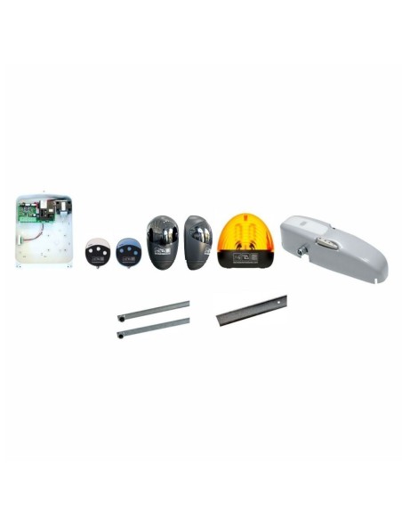 Kit moteur B09 avec 2 bras droits, centrale T011S, radiocommandes, photocellules et gyrophare - Tecno Automazione KITB9DTN